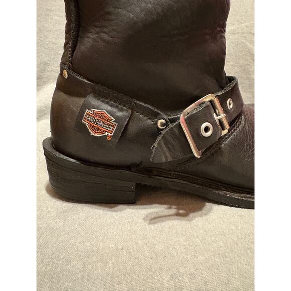Rare VTG Harley-Davidson Size 9 Women’s Soft Black Leather Pull On Boots - Picture 6 of 14